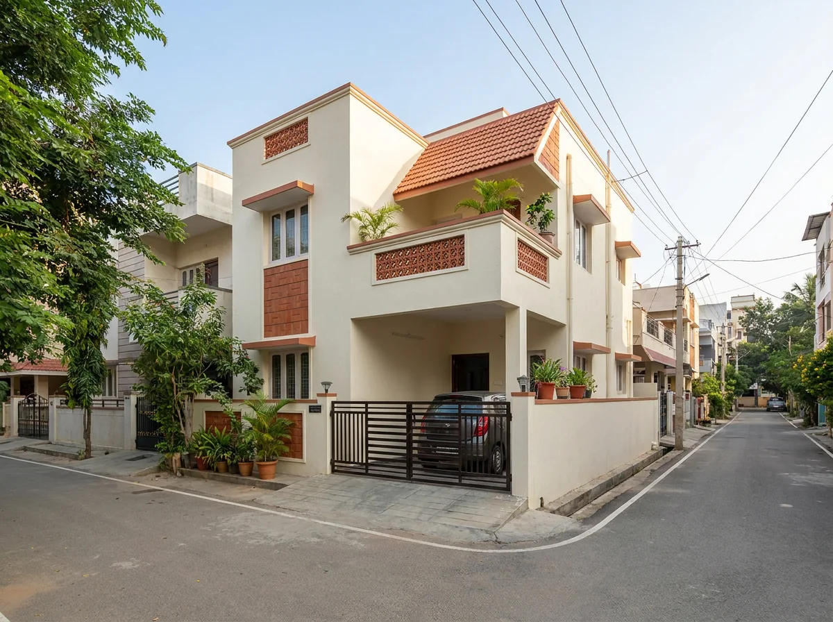 Completed two-storey home at Laggere